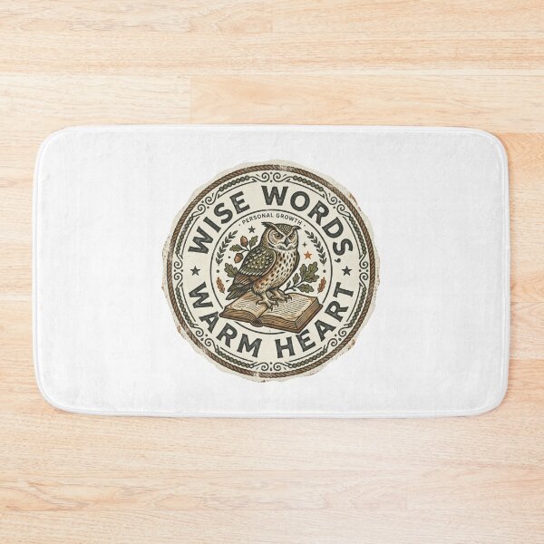 Item preview, Wise Words Warm Heart Owl Book Vintage Badge Personal Growth Oak Acorn designed and sold by Sanan Israyilli.
