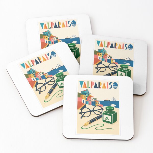 Item preview, Valparaiso Fountain Pen Literary Travel Poster designed and sold by Beyond Destinations.