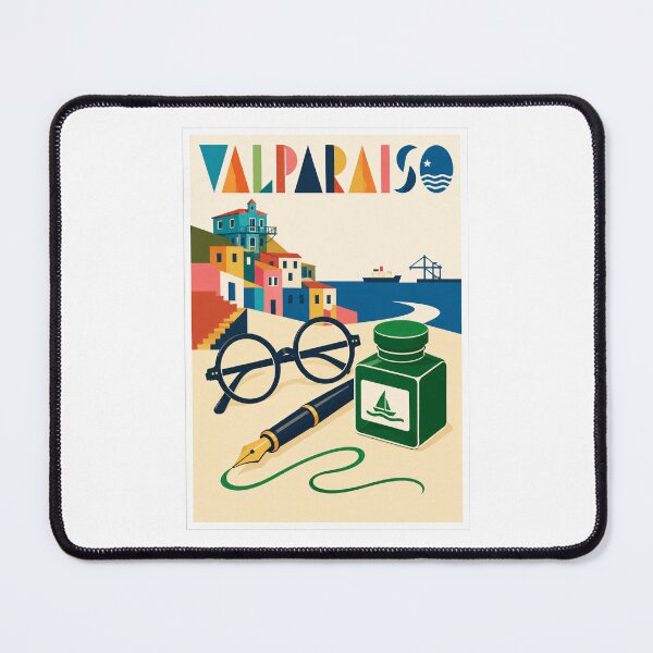 Item preview, Valparaiso Fountain Pen Literary Travel Poster designed and sold by Beyond Destinations.