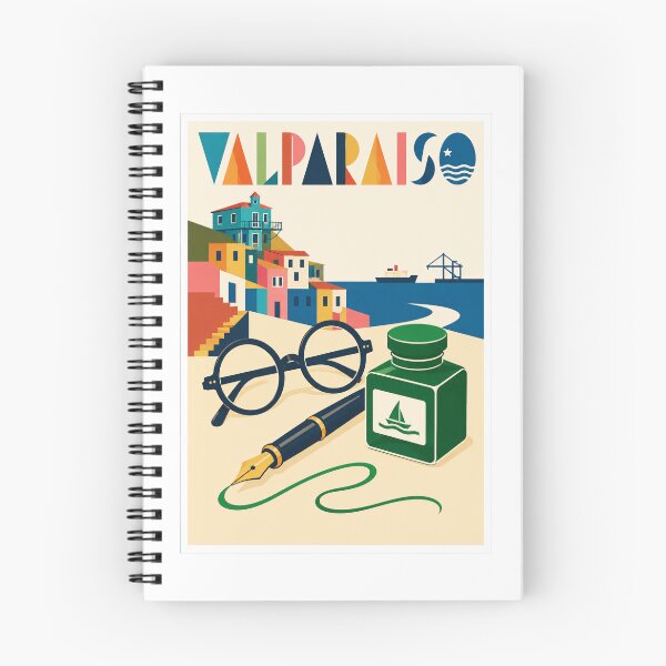 Item preview, Valparaiso Fountain Pen Literary Travel Poster designed and sold by Beyond Destinations.