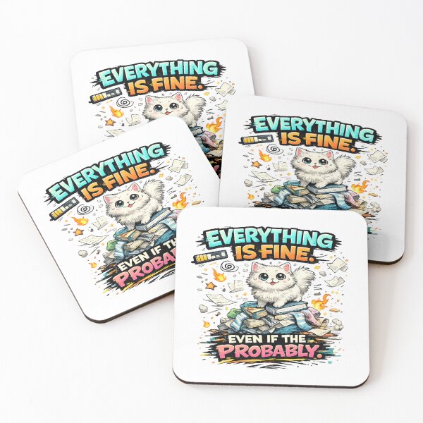 Item preview, Funny Everything Is Fine Chaos Cat designed and sold by UvooArt.