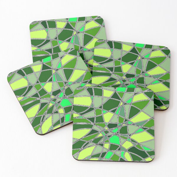 Item preview, Abstract Stained Glass Green Mosaic Geometric Pattern designed and sold by FioreDiCiliegio.