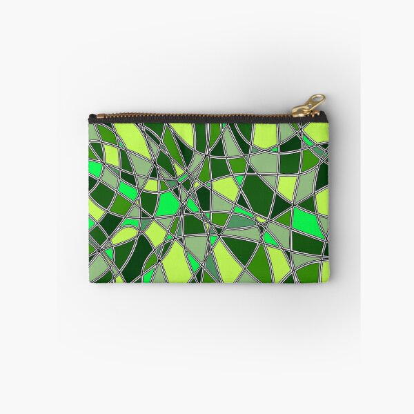 Item preview, Abstract Stained Glass Green Mosaic Geometric Pattern designed and sold by FioreDiCiliegio.