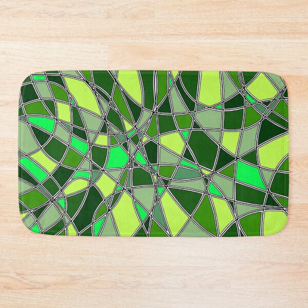 Item preview, Abstract Stained Glass Green Mosaic Geometric Pattern designed and sold by FioreDiCiliegio.