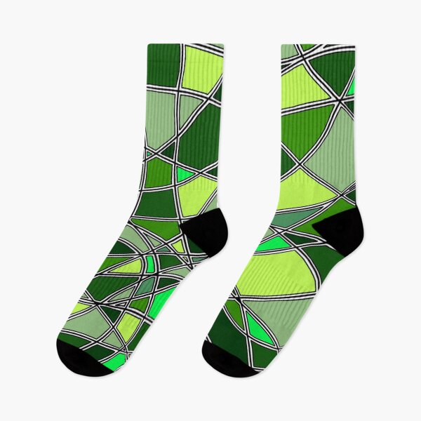 Item preview, Abstract Stained Glass Green Mosaic Geometric Pattern designed and sold by FioreDiCiliegio.