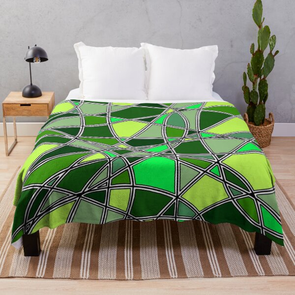 Item preview, Abstract Stained Glass Green Mosaic Geometric Pattern designed and sold by FioreDiCiliegio.