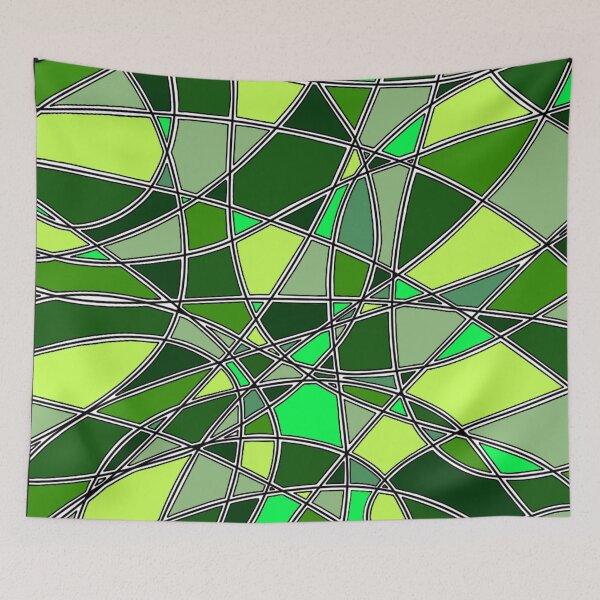 Item preview, Abstract Stained Glass Green Mosaic Geometric Pattern designed and sold by FioreDiCiliegio.