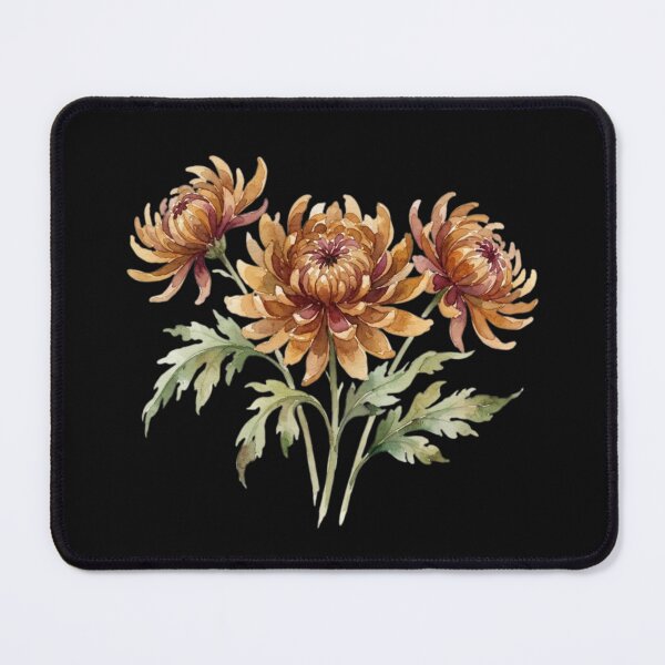 Item preview, Vintage Golden Chrysanthemum Botanical Watercolor Art designed and sold by bvdesignart.