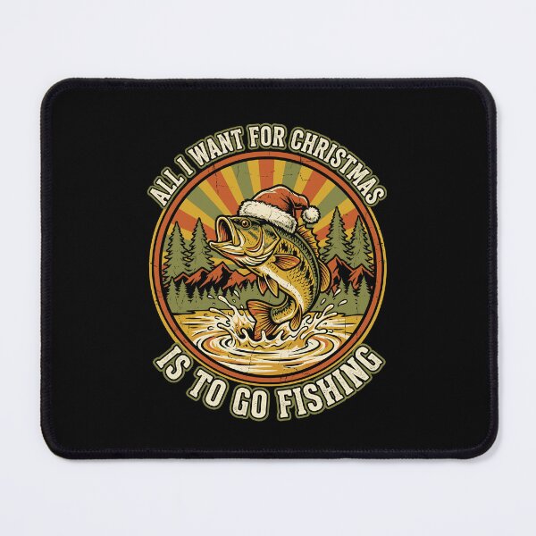 Item preview, All I Want For Christmas Is To Go Fishing Bass Santa Hat designed and sold by TeNovaStudio.