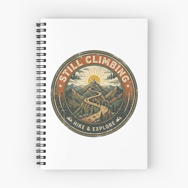 Item preview, Still Climbing Hike & Explore Mountain Trail Sunrise Vintage Hiking Badge designed and sold by Sanan Israyilli.