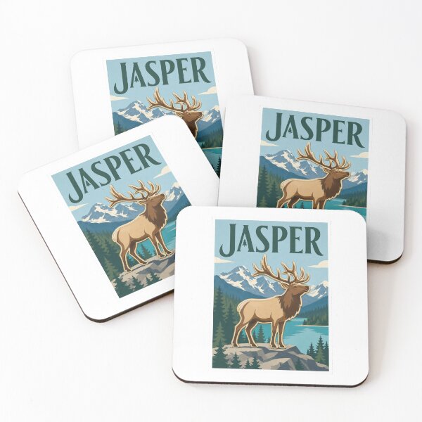 Item preview, Jasper Elk Canadian Rockies Travel Poster designed and sold by Beyond Destinations.
