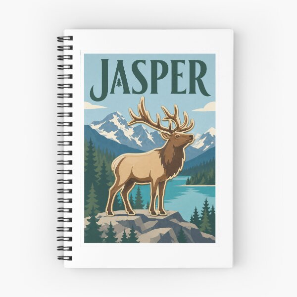 Item preview, Jasper Elk Canadian Rockies Travel Poster designed and sold by Beyond Destinations.