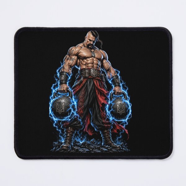 Item preview, Epic Cossack Warrior Heavy Kettlebell Gym Motivation designed and sold by ValhallaHub.
