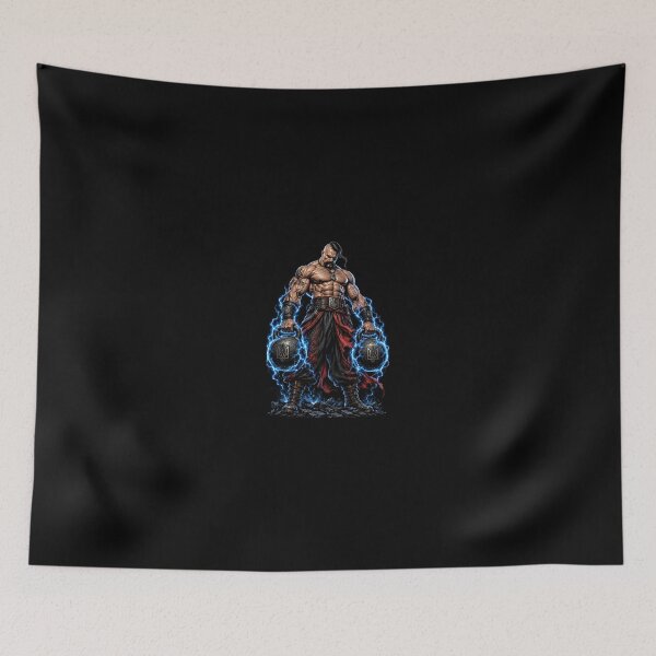 Item preview, Epic Cossack Warrior Heavy Kettlebell Gym Motivation designed and sold by ValhallaHub.
