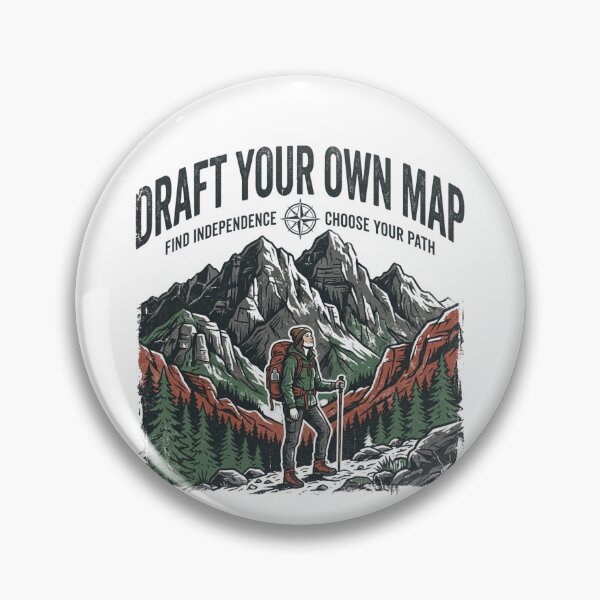 Item preview, Draft Your Own Map Female Hiker Mountains Independence Adventure Retro Hiking designed and sold by Sanan Israyilli.