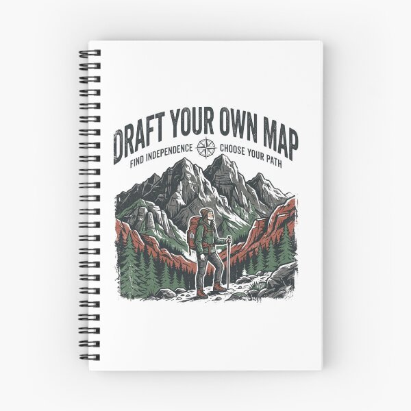 Item preview, Draft Your Own Map Female Hiker Mountains Independence Adventure Retro Hiking designed and sold by Sanan Israyilli.