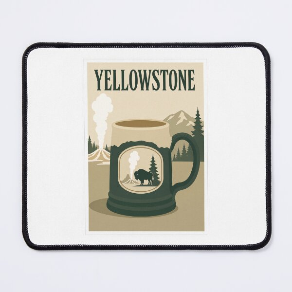 Item preview, Yellowstone Bison Souvenir Mug Travel Poster designed and sold by Beyond Destinations.