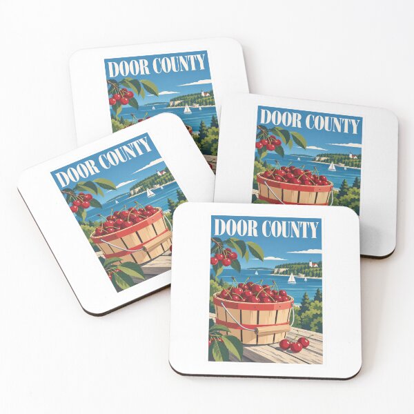 Item preview, Door County Cherry Bucket Travel Poster designed and sold by Beyond Destinations.