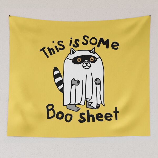 Item preview, Funny Halloween Ghost Raccoon designed and sold by ellenhenry.