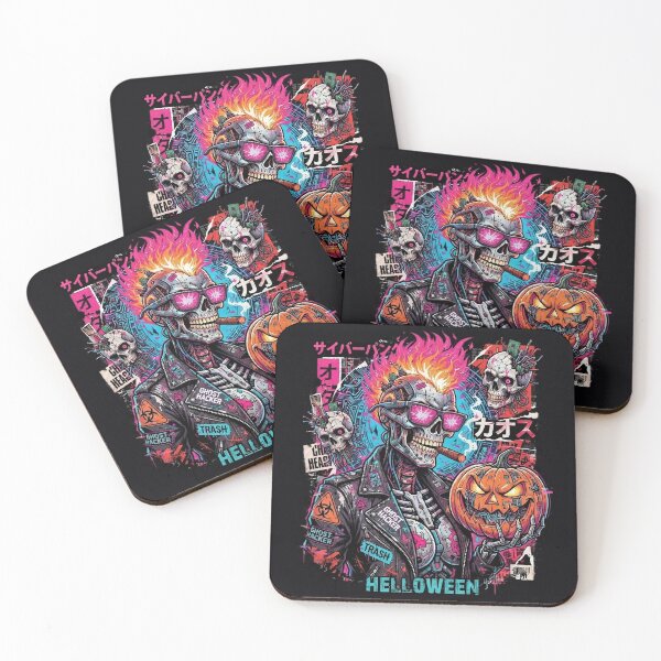 Item preview, Halloween Cyborg Skeleton Cigar Pumpkin Glasses designed and sold by Voodoo Store Paranormal Collections.