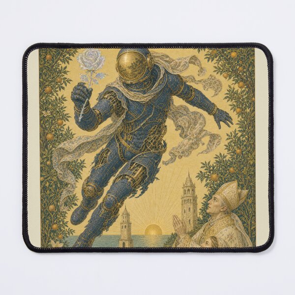Item preview, The Death Tarot Card - Aurora Cyber Renaissance Art Print designed and sold by DMarquiseArt.