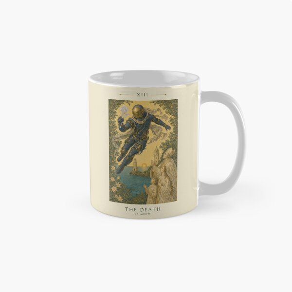 Item preview, The Death Tarot Card - Aurora Cyber Renaissance Art Print designed and sold by DMarquiseArt.