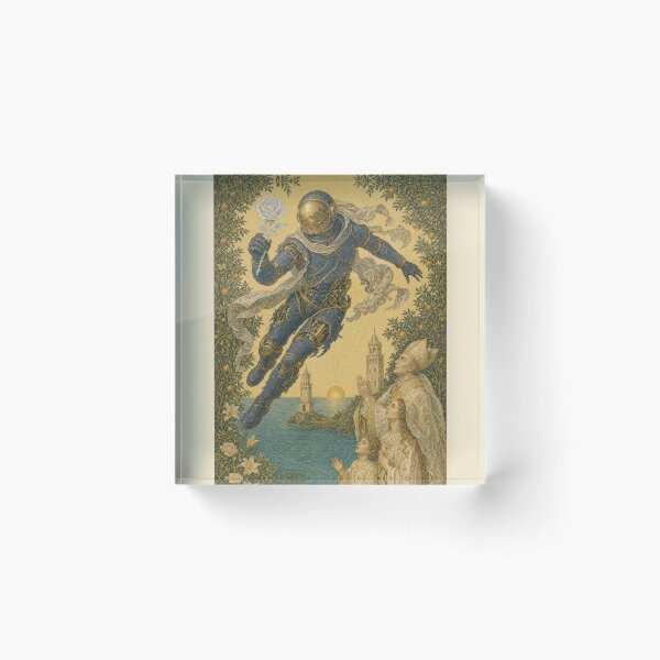 Item preview, The Death Tarot Card - Aurora Cyber Renaissance Art Print designed and sold by DMarquiseArt.