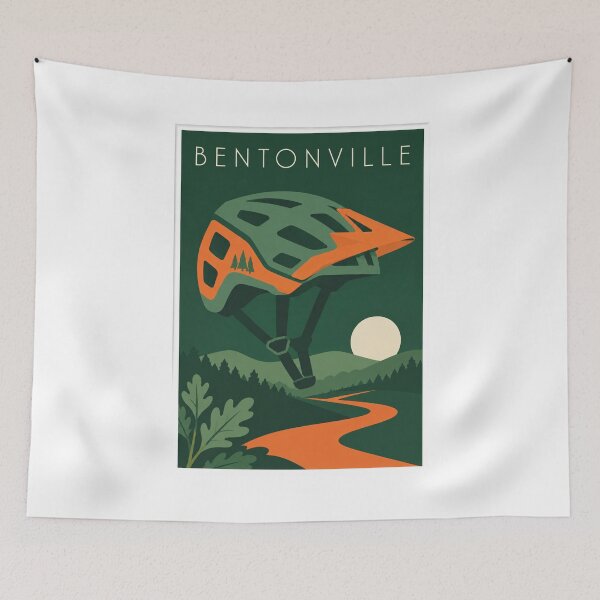 Item preview, Bentonville Mountain Bike Helmet Travel Poster designed and sold by Beyond Destinations.