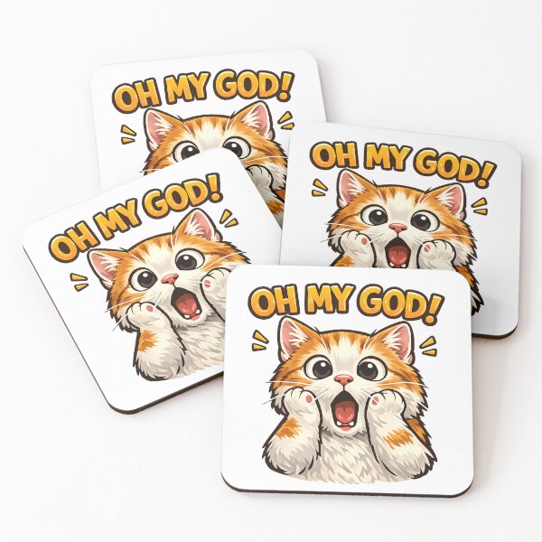 Item preview, Funny Oh My God Shocked Cat designed and sold by UvooArt.