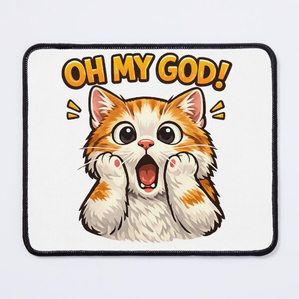 Item preview, Funny Oh My God Shocked Cat designed and sold by UvooArt.