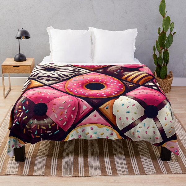 Item preview, Geometric Donut Pattern – Pink Chocolate & Sprinkles Dessert Art designed and sold by Apex Designs.