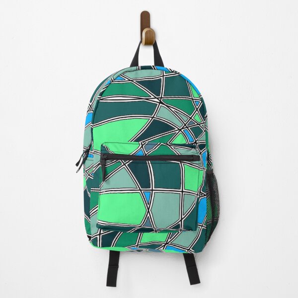Item preview, Abstract Stained Glass Green Blue Mosaic Geometric Pattern designed and sold by FioreDiCiliegio.