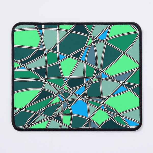 Item preview, Abstract Stained Glass Green Blue Mosaic Geometric Pattern designed and sold by FioreDiCiliegio.