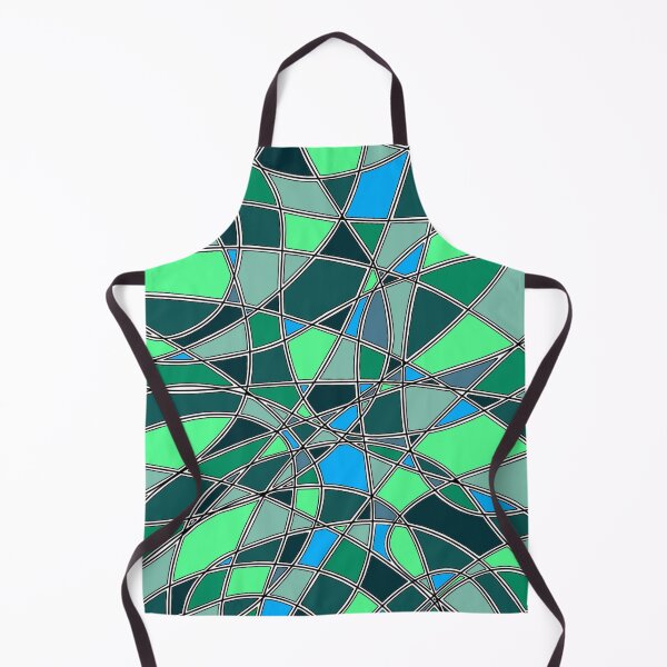 Item preview, Abstract Stained Glass Green Blue Mosaic Geometric Pattern designed and sold by FioreDiCiliegio.