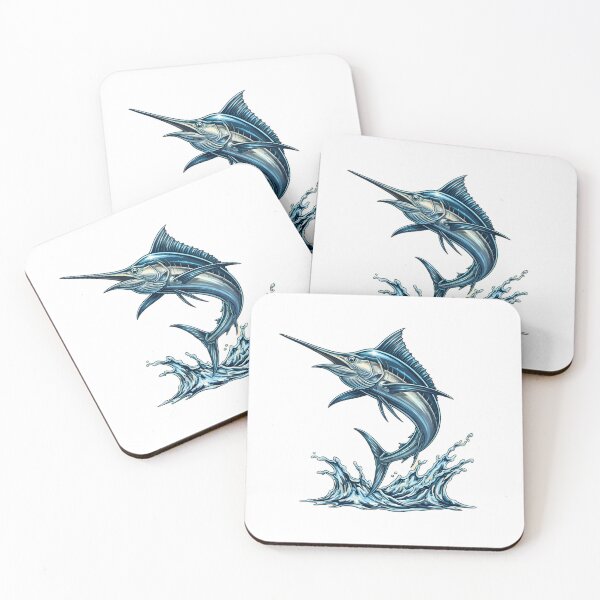 Item preview, Powerful blue marlin jumping out of the ocean water designed and sold by homydesign.