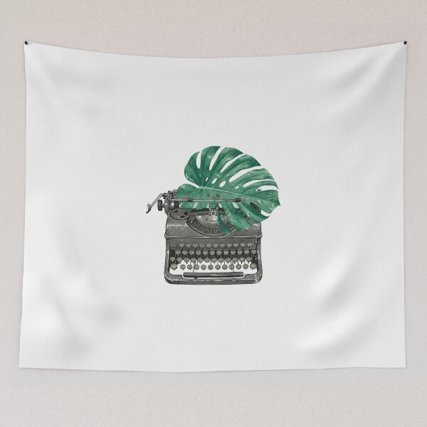 Item preview, Vintage Typewriter Monstera Leaf Writer Author Botanical Retro Distressed designed and sold by Sanan Israyilli.