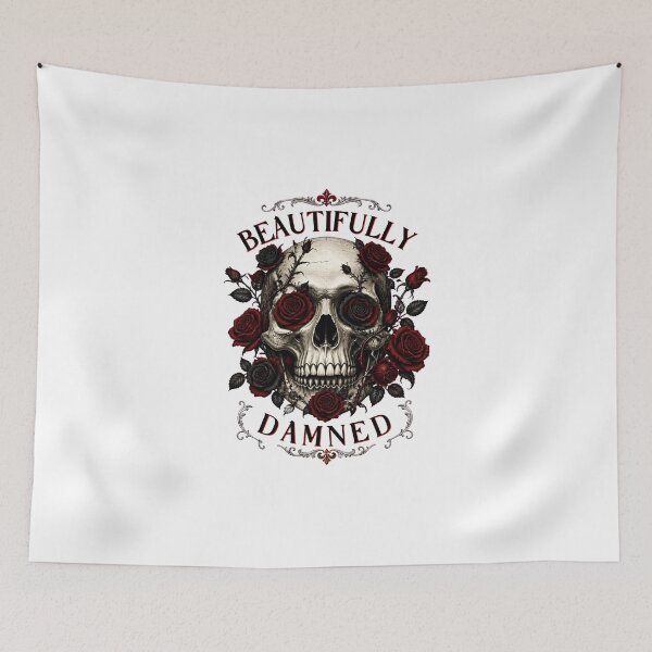 Item preview, Beautifully Damned Vintage Gothic Skull And Black Roses Art designed and sold by Créative touche .