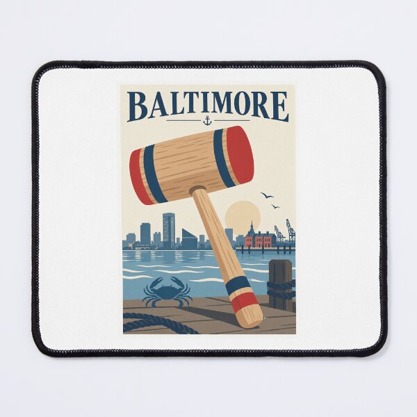 Item preview, Baltimore Crab Mallet Harbor Travel Poster designed and sold by Beyond Destinations.