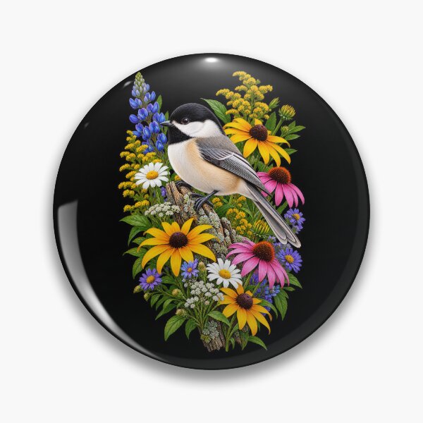 Item preview, Chickadee in a Wildflower Garden designed and sold by RockitBaby.