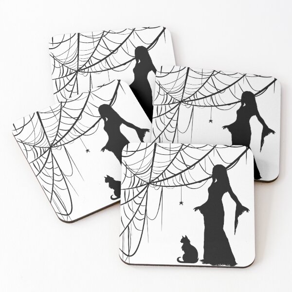 Item preview, Witch Cat Spiderweb Outline designed and sold by GeoGoose.