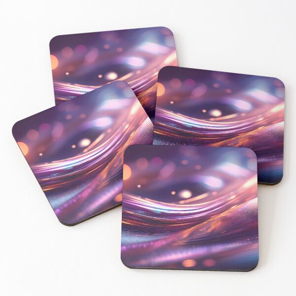 Item preview, Luminous waves cascade in vibrant hues, blending warm oranges with cool purples, sparkling with scattered light designed and sold by homydesign.