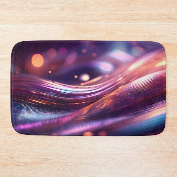 Item preview, Luminous waves cascade in vibrant hues, blending warm oranges with cool purples, sparkling with scattered light designed and sold by homydesign.
