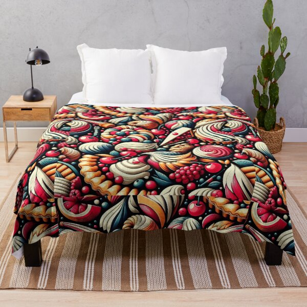 Item preview, Whimsical Cherry Pastry Pattern – Cream Swirls & Dessert Collage designed and sold by Apex Designs.