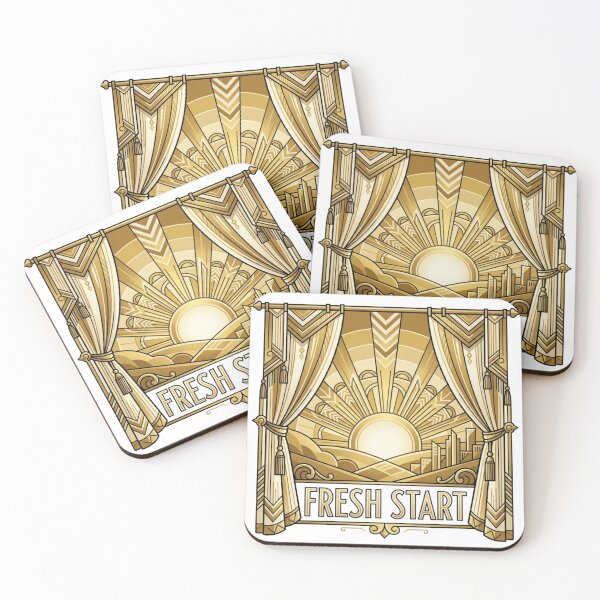Item preview, Fresh Start Art Deco Sunrise Gold Curtains Vintage Gatsby Motivational designed and sold by Sanan Israyilli.