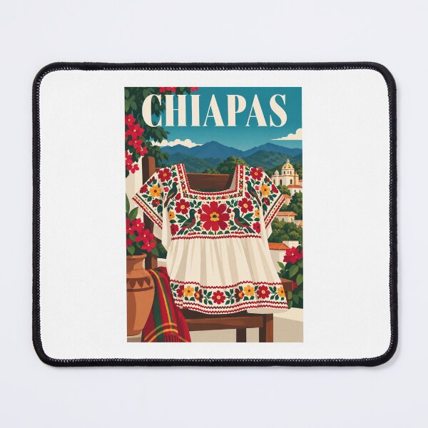 Item preview, Chiapas Floral Huipil Mexico Travel Poster designed and sold by Beyond Destinations.