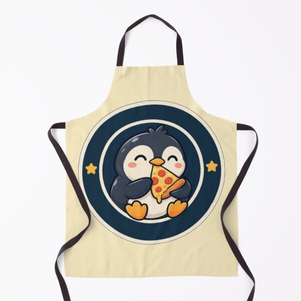 Item preview, Cute Penguin Eating Pizza Kawaii Cartoon Badge Illustration designed and sold by ArtivaaStudio.