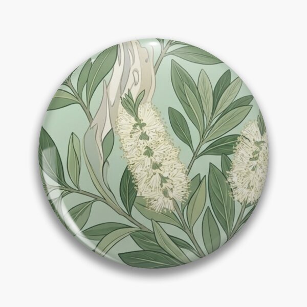 Item preview, White Bottlebrush & Sage Leaf Botanical Pattern designed and sold by Studio BC.