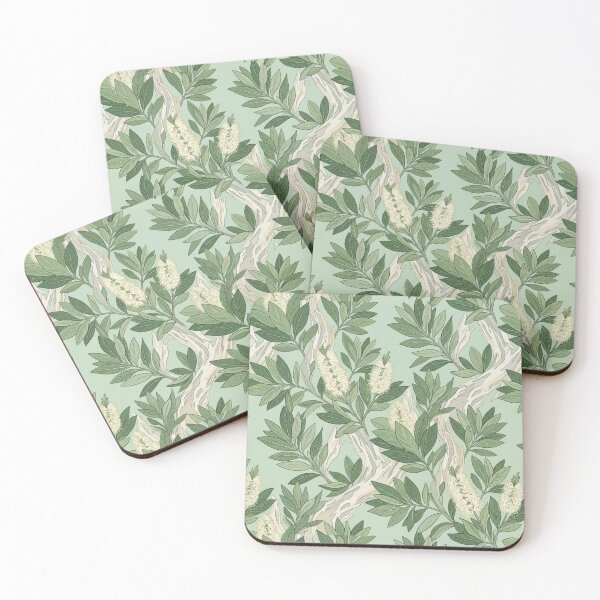 Item preview, White Bottlebrush & Sage Leaf Botanical Pattern designed and sold by Studio BC.