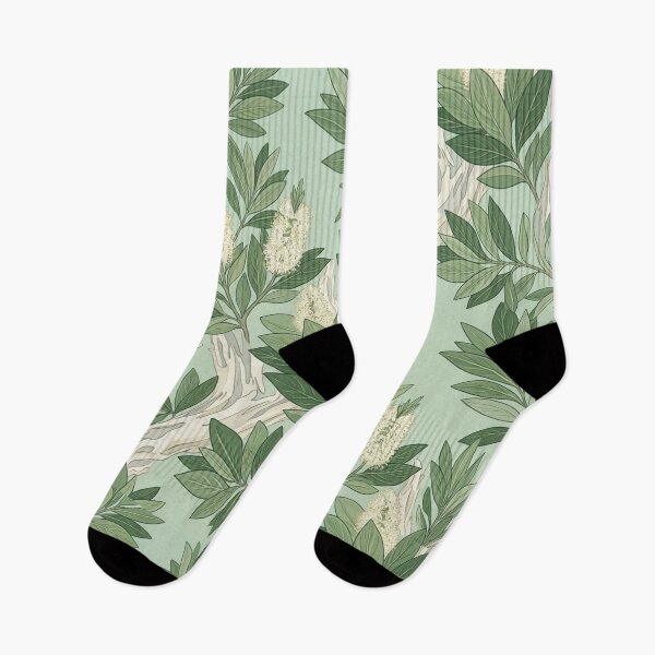 Item preview, White Bottlebrush & Sage Leaf Botanical Pattern designed and sold by Studio BC.