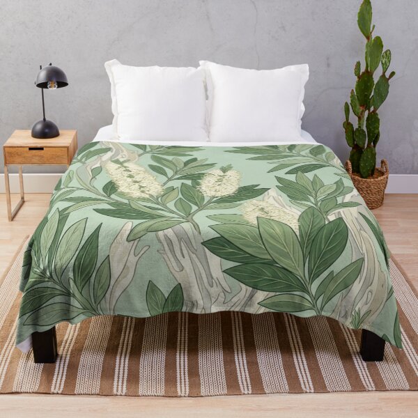 Item preview, White Bottlebrush & Sage Leaf Botanical Pattern designed and sold by Studio BC.